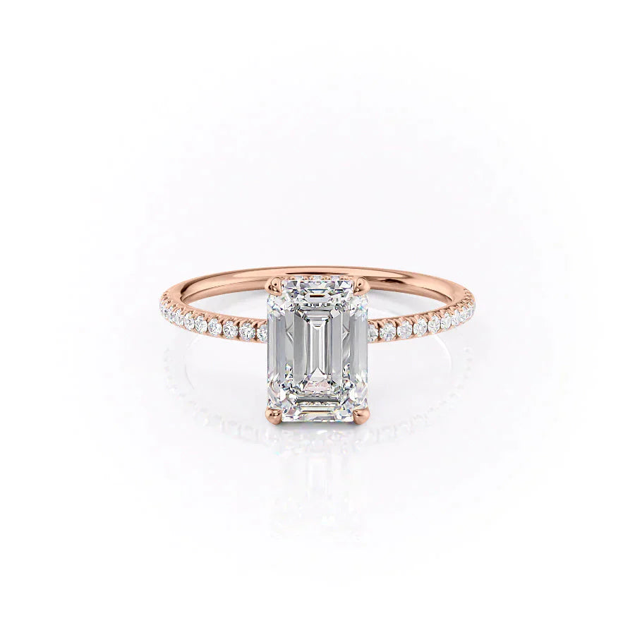 The Pave Crown Kamellie Set With A 4 Carat Emerald Moissanite