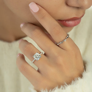 The Pave Crown Kamellie Set With A 1.5 Carat Cushion Lab Diamond