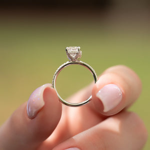 The Pave Crown Kamellie Set With A 3 Carat Emerald Lab Diamond