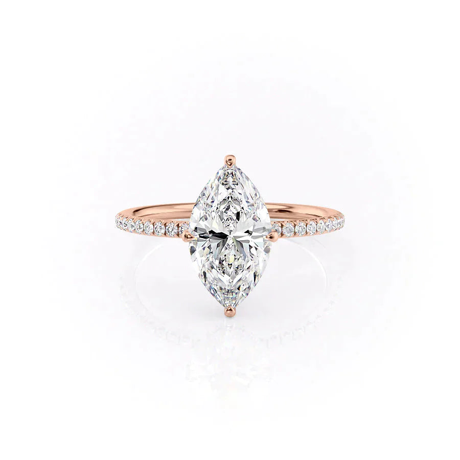 The Pave Crown Kamellie Set With A 3 Carat Marquise Lab Diamond
