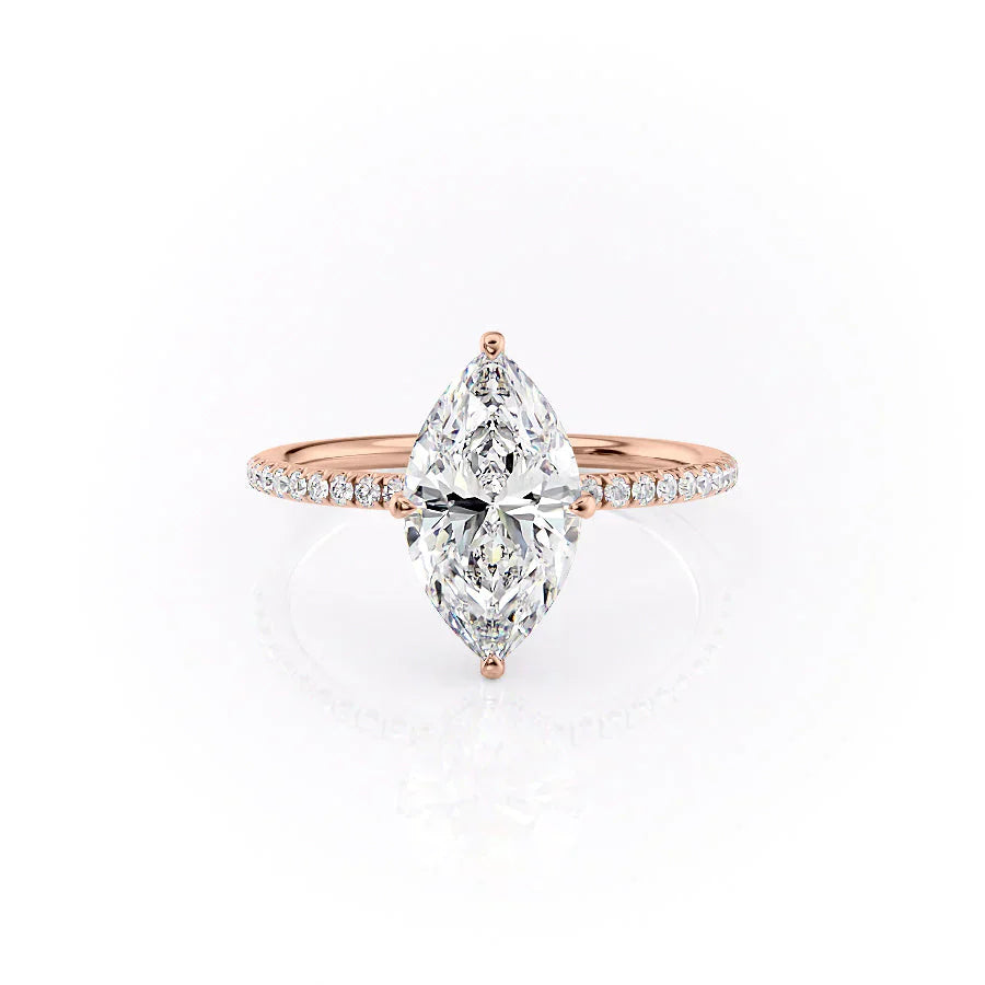 The Pave Crown Kamellie Set With A 5 Carat Marquise Moissanite