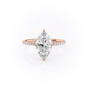 The Pave Crown Kamellie Set With A 5 Carat Marquise Moissanite