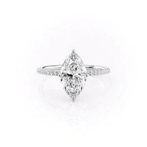 The Pave Crown Kamellie Set With A 2 Carat Marquise Lab Diamond