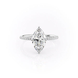 The Pave Crown Kamellie Set With A 4 Carat Marquise Moissanite