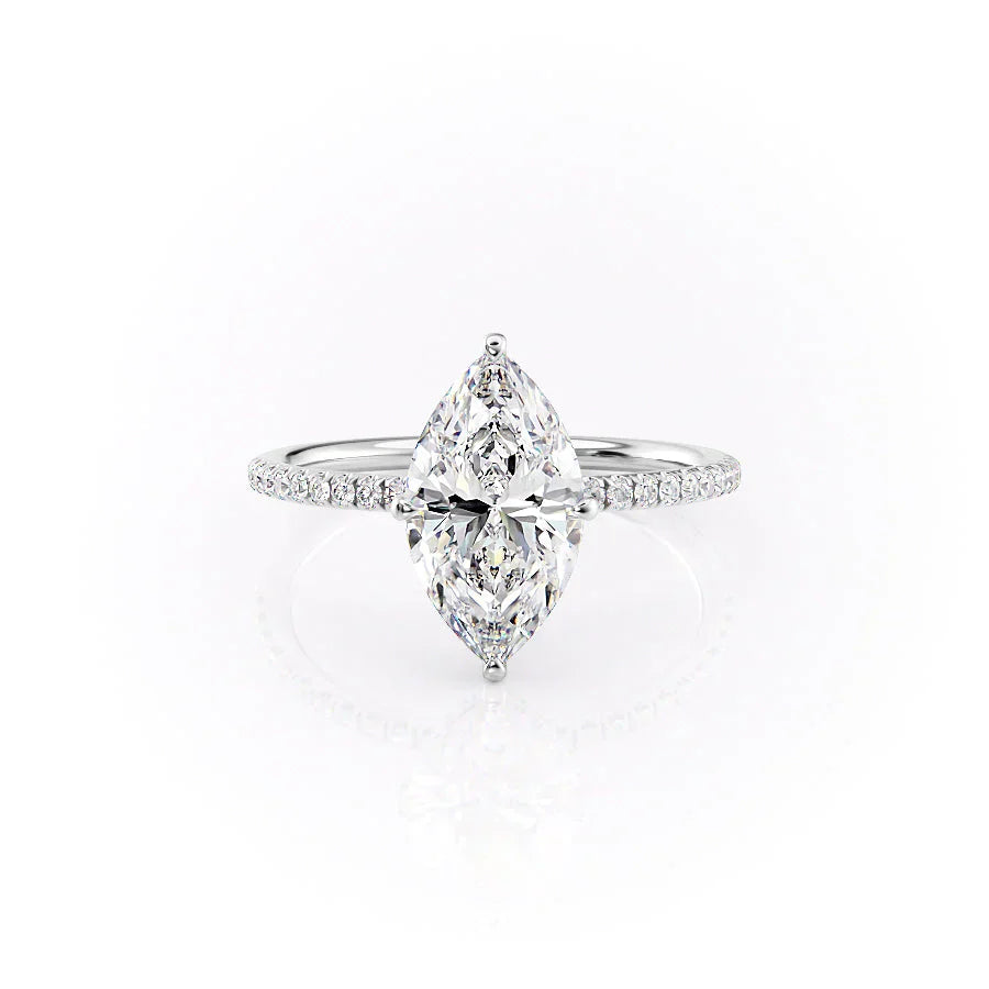 The Pave Crown Kamellie Set With A 5 Carat Marquise Moissanite