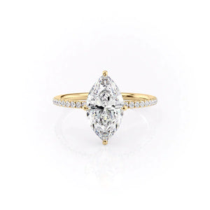 The Pave Crown Kamellie Set With A 3 Carat Marquise Lab Diamond