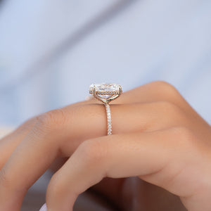 The Pave Crown Kamellie Set With A 4 Carat Oval Moissanite
