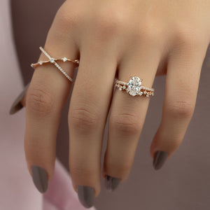 The Pave Crown Kamellie Set With A 4 Carat Oval Moissanite
