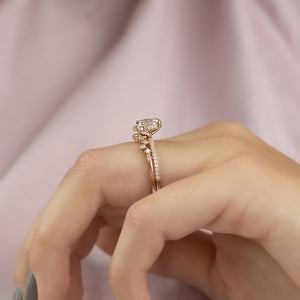The Pave Crown Kamellie Set With A 4 Carat Oval Moissanite