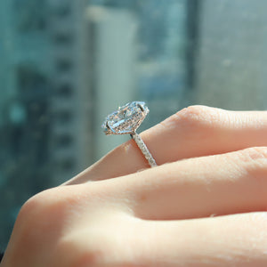 The Pave Crown Kamellie Set With A 2 Carat Oval Lab Diamond