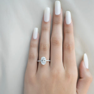 The Pave Crown Kamellie Set With A 2 Carat Oval Lab Diamond