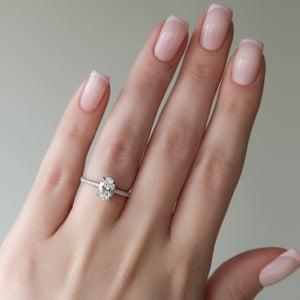 The Pave Crown Kamellie Set With A 2 Carat Oval Lab Diamond