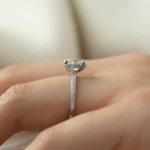 The Pave Crown Kamellie Set With A 2 Carat Oval Lab Diamond
