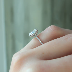 The Pave Crown Kamellie Set With A 2 Carat Oval Lab Diamond