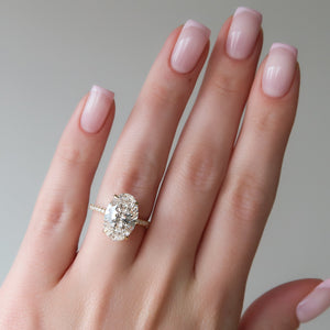 The Pave Crown Kamellie Set With A 1.5 Carat Oval Lab Diamond