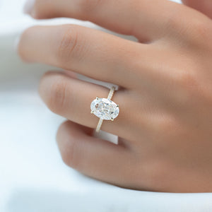 The Pave Crown Kamellie Set With A 1.5 Carat Oval Lab Diamond