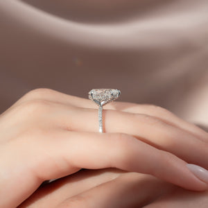 The Pave Crown Kamellie Set With A Pear Lab Diamond