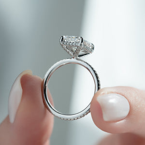 The Pave Crown Kamellie Set With A 1.5 Carat Radiant Lab Diamond