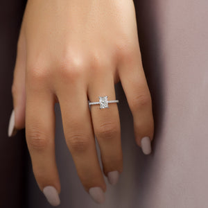 The Pave Crown Kamellie Set With A 1.5 Carat Radiant Lab Diamond