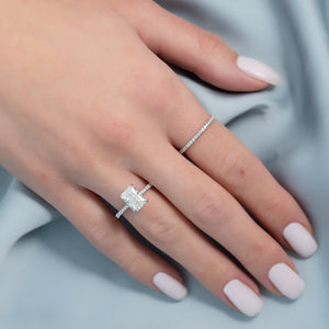 The Pave Crown Kamellie Set With A 1.5 Carat Radiant Lab Diamond