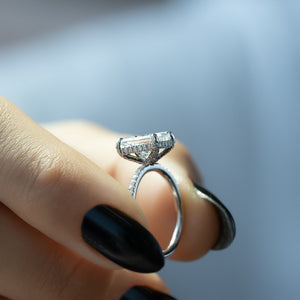 The Pave Crown Kamellie Set With A 1.5 Carat Radiant Lab Diamond