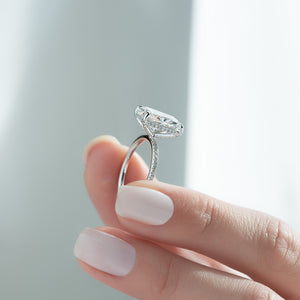 The Pave Crown Kamellie Set With A 1.5 Carat Radiant Lab Diamond