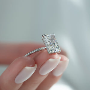 The Pave Crown Kamellie Set With A 1.5 Carat Radiant Lab Diamond