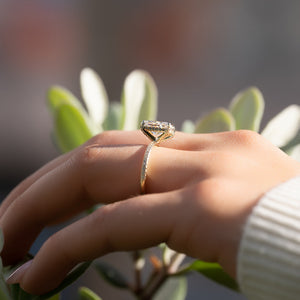 The Pave Crown Kamellie Set With A 1.5 Carat Radiant Lab Diamond