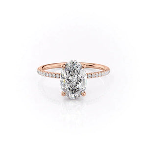 The Pave Crown Kamellie Set With A 2 Carat Oval Moissanite