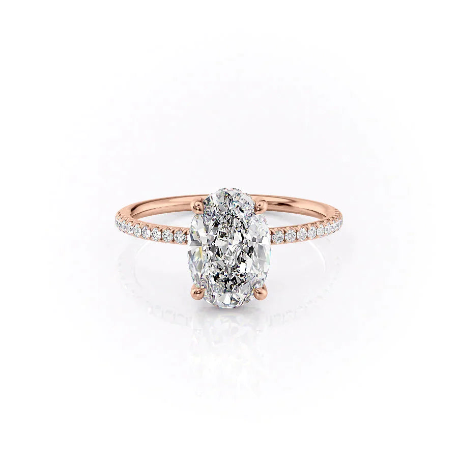 The Pave Crown Kamellie Set With A 2 Carat Oval Lab Diamond