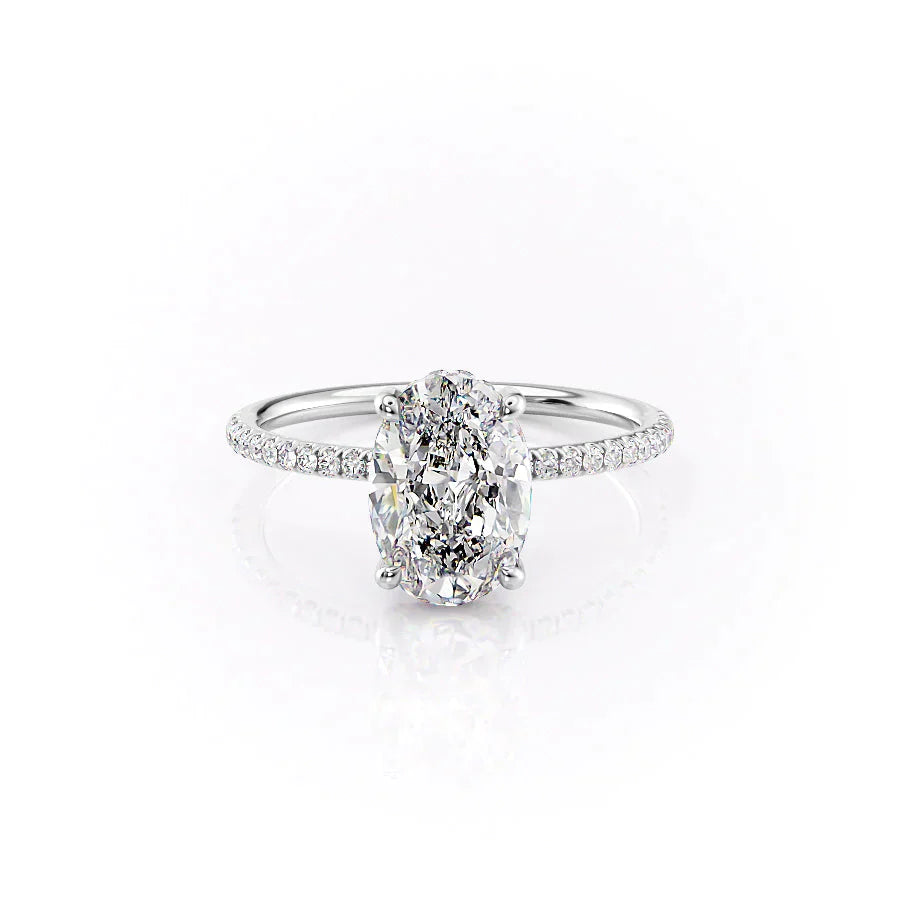 The Pave Crown Kamellie Set With A 1 Carat Oval Lab Diamond
