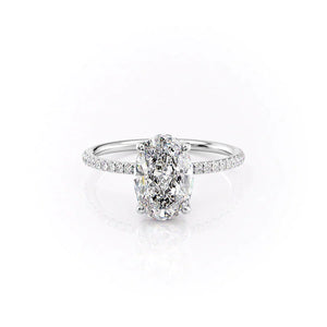 The Pave Crown Kamellie Set With A 1 Carat Oval Lab Diamond