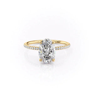 The Pave Crown Kamellie Set With A 2 Carat Oval Lab Diamond