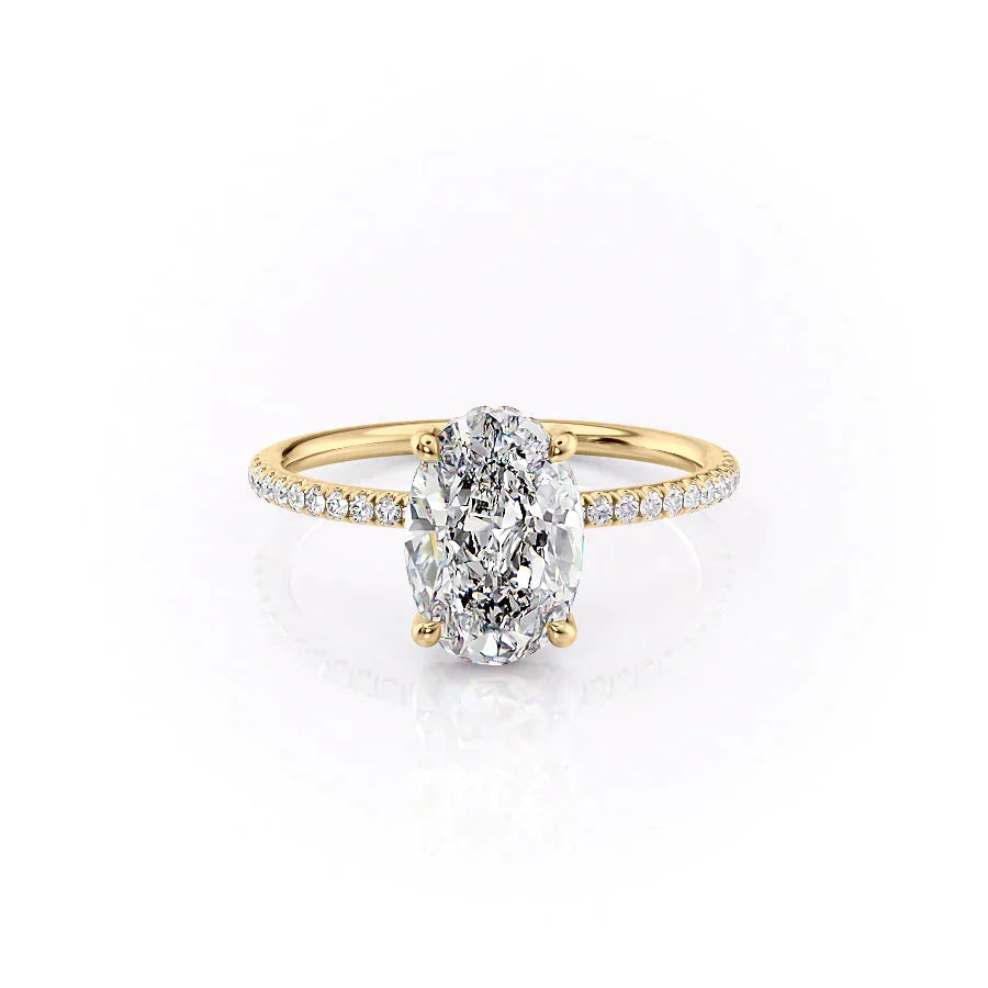The Pave Crown Kamellie Set With A 2.5 Carat Oval Lab Diamond