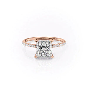 The Pave Crown Kamellie Set With A 2 Carat Princess Moissanite