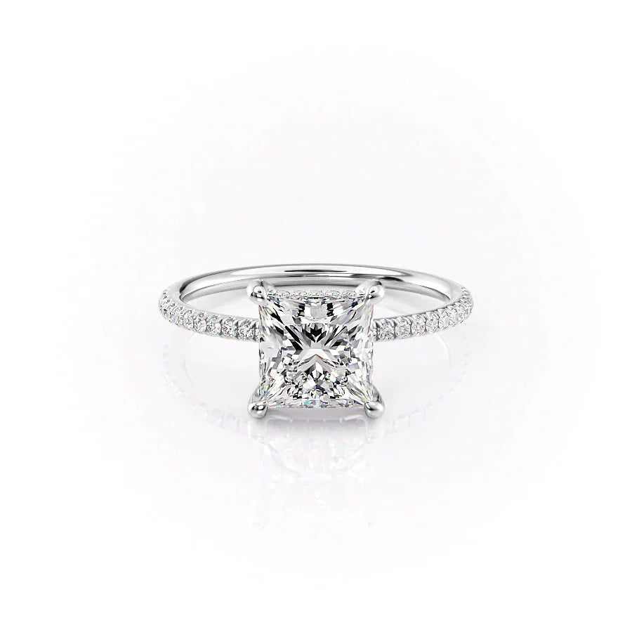 The Pave Crown Kamellie Set With A 1 Carat Princess Moissanite