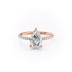 The Pave Crown Kamellie Set With A 2.5 Carat Pear Lab Diamond