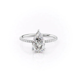 The Pave Crown Kamellie Set With A 1 Carat Pear Lab Diamond