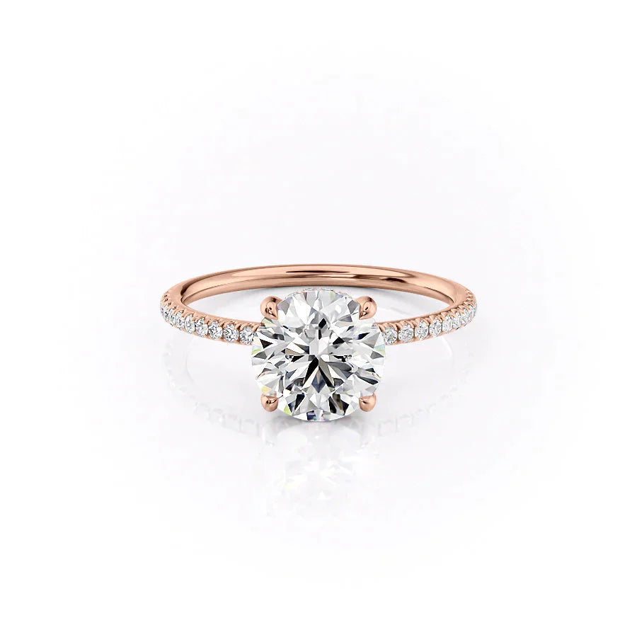 The Pave Crown Kamellie Set With A 2.5 Carat Round Lab Diamond