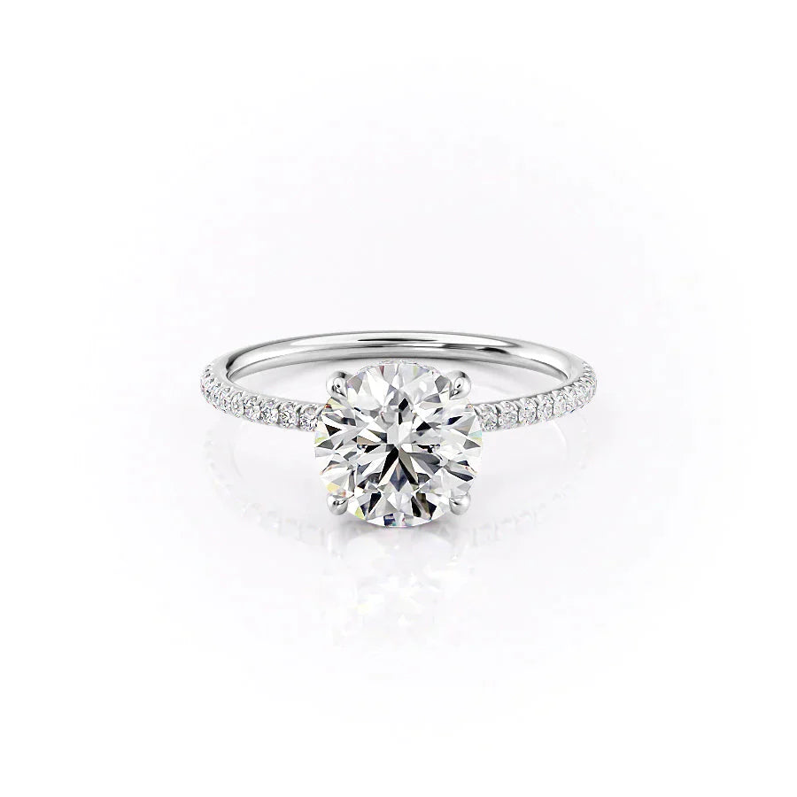 The Pave Crown Kamellie Set With A 2 Carat Round Moissanite
