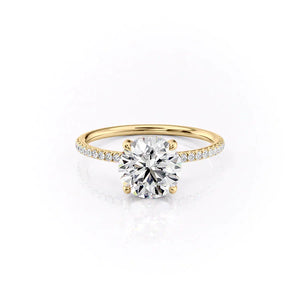 The Pave Crown Kamellie Set With A 3 Carat Round Lab Diamond