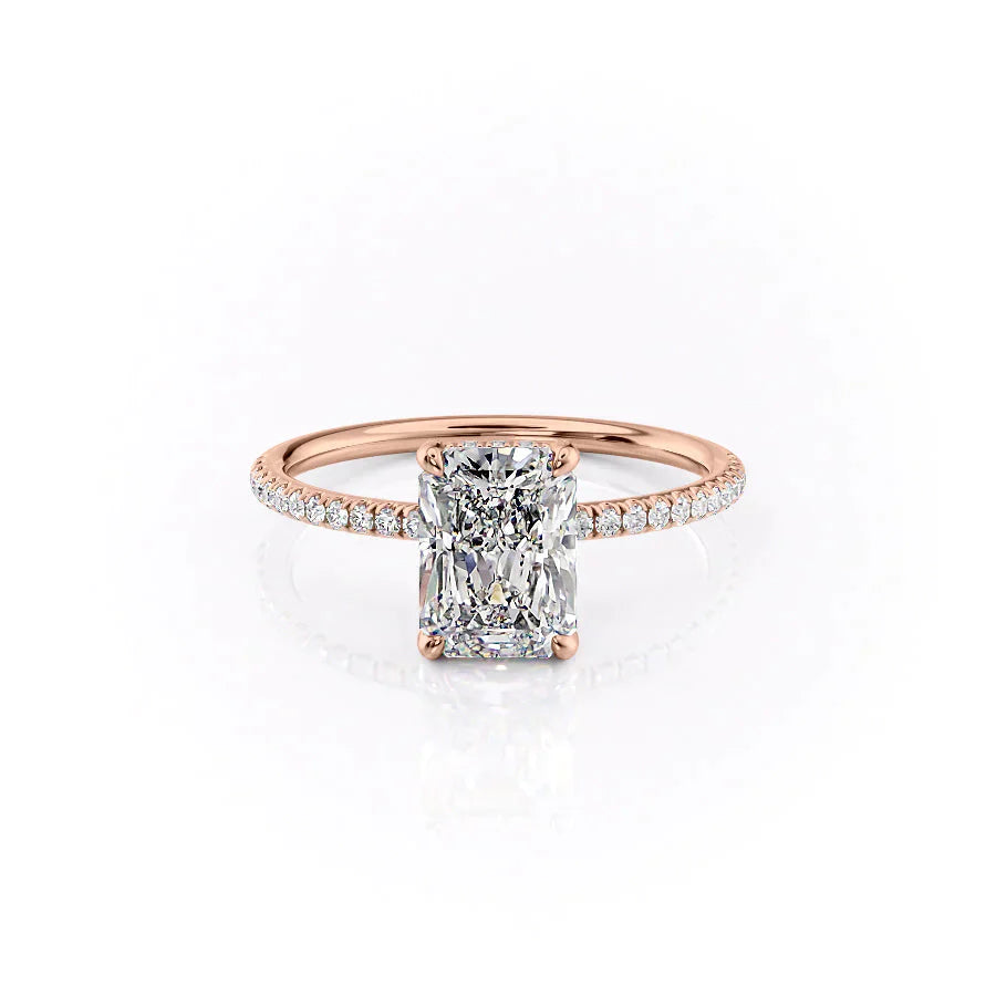 The Pave Crown Kamellie Set With A 2.5 Carat Radiant Lab Diamond