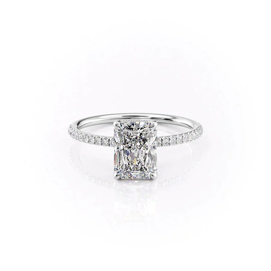 The Pave Crown Kamellie Set With A 1.5 Carat Radiant Lab Diamond