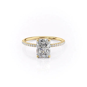 The Pave Crown Kamellie Set With A 4 Carat Radiant Moissanite