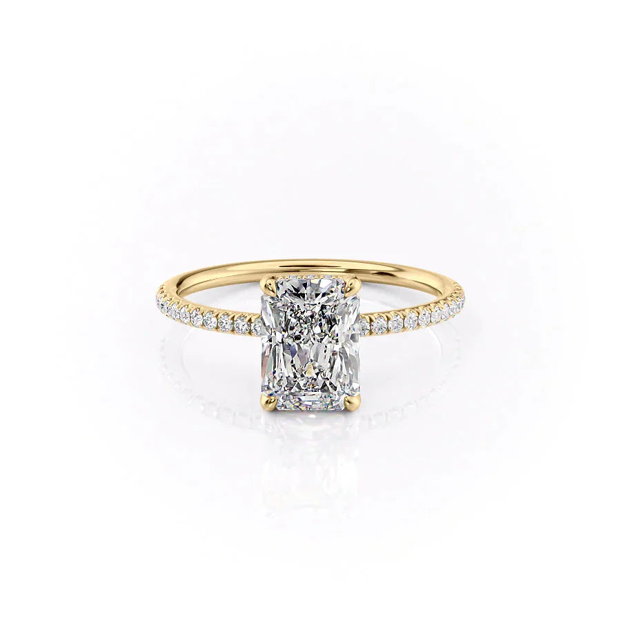 The Pave Crown Kamellie Set With A 1.5 Carat Radiant Lab Diamond