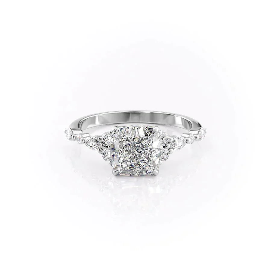 The Kristen Set With A 3 Carat Cushion Lab Diamond