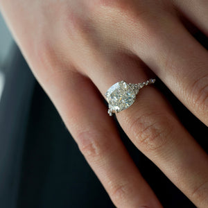 The Kristen Set With A 1.5 Carat Cushion Lab Diamond