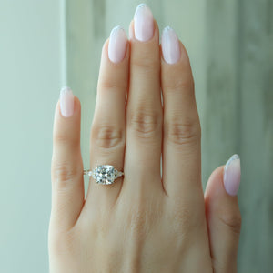 The Kristen Set With A 1.5 Carat Cushion Lab Diamond