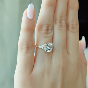 The Kristen Set With A 1.5 Carat Cushion Lab Diamond