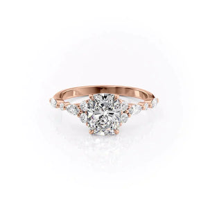 The Kristen Set With A 3 Carat Elongated Cushion Lab Diamond
